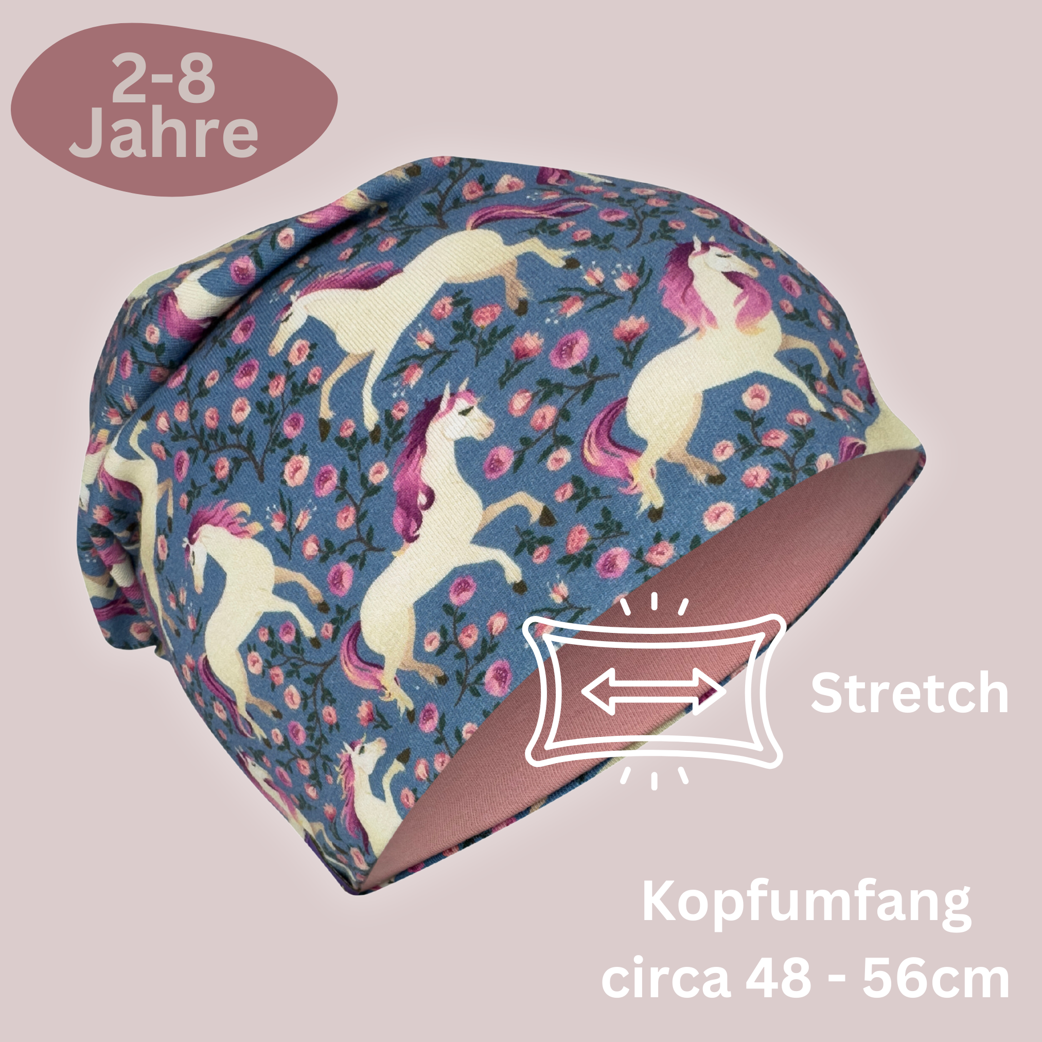 Kinder Beanie Mütze &amp; Loop Set - Pferd