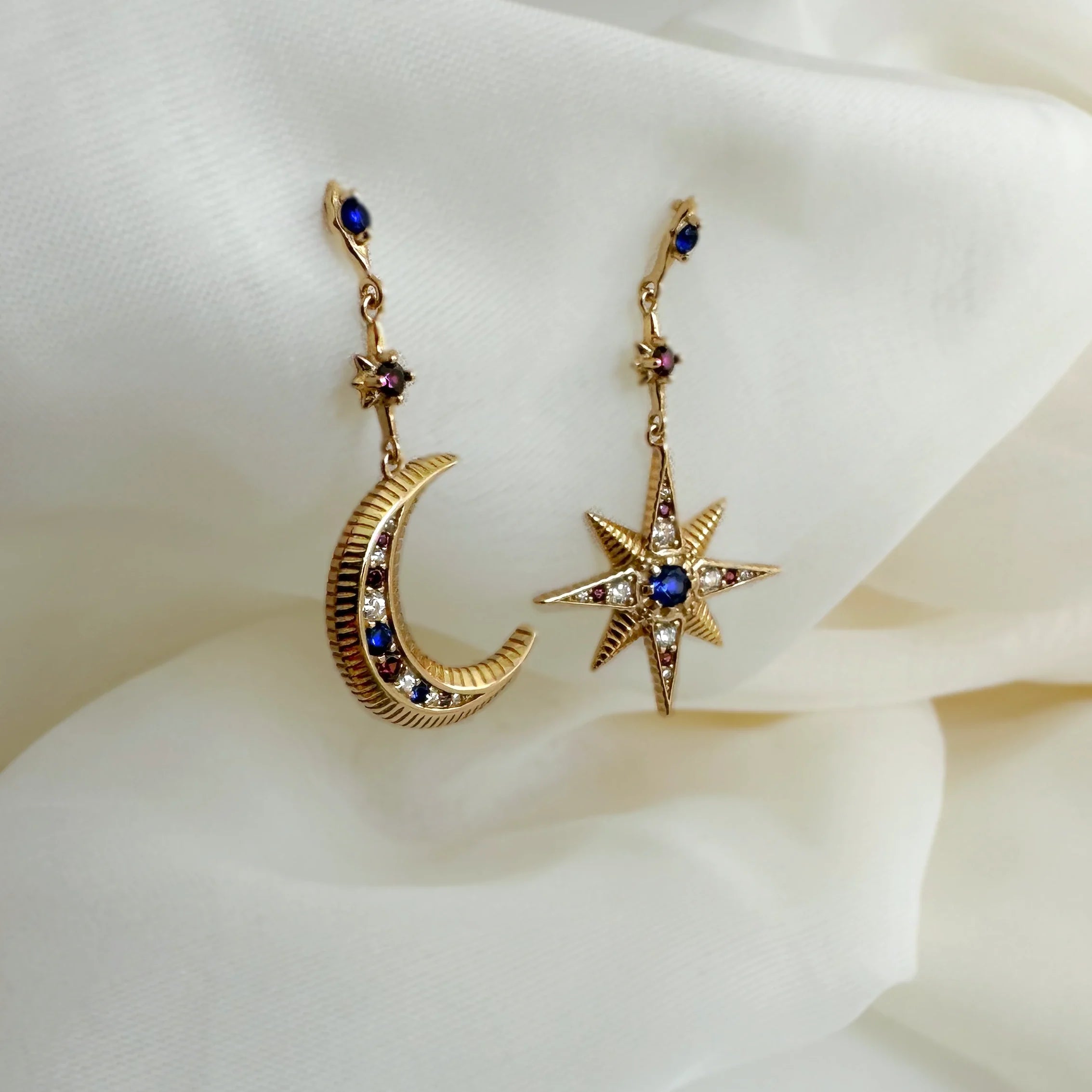 CELESTE MOON & STAR STUDS